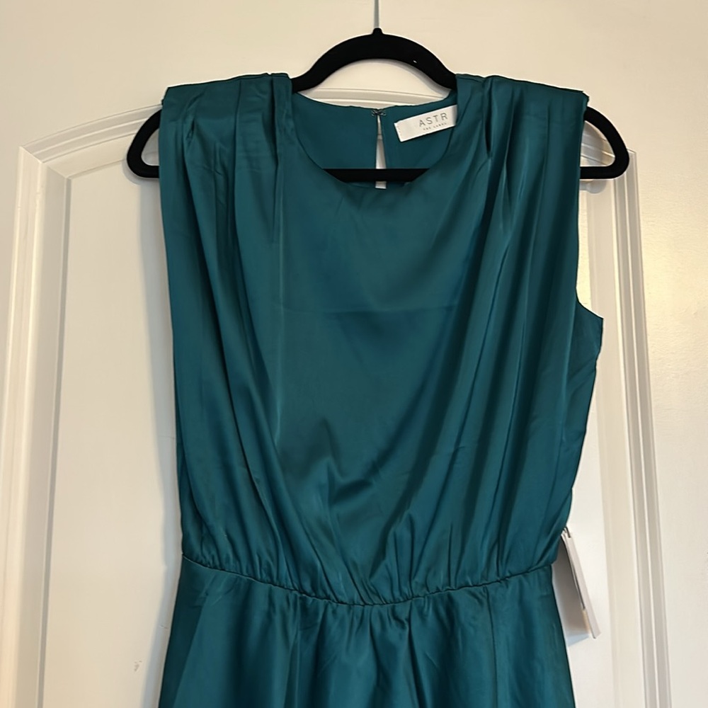 ASTR the Label Teal Satin Mini Dress - Size Small - Picture 3 of 9